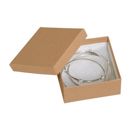 Bsc Preferred 3-1/2 x 3-1/2 x 1-1/2'' Kraft Jewelry Boxes, 100PK BUY00021797